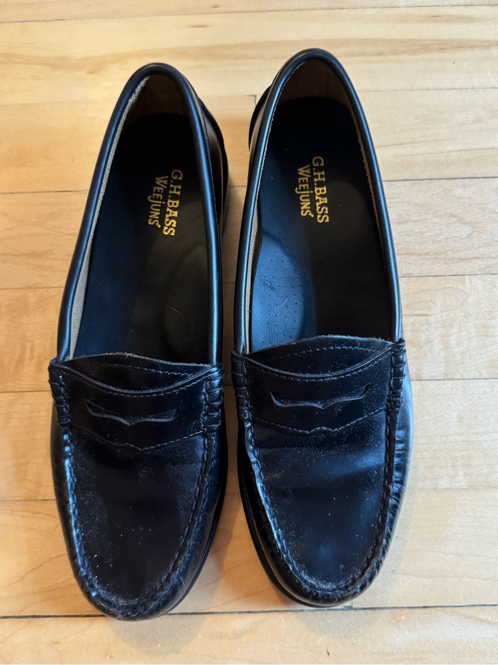G.H. Bass & Co. Black Leather Penny Loafers